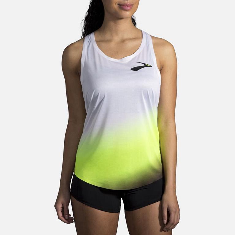 Brooks Elite - Womens Running Tank Top - White (31768YAWS)